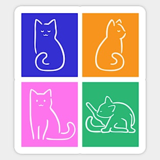 Cat Poses Sticker